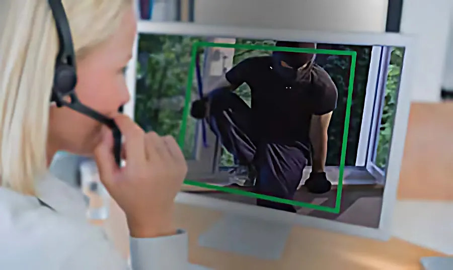 Man scanning his cell phone for security status