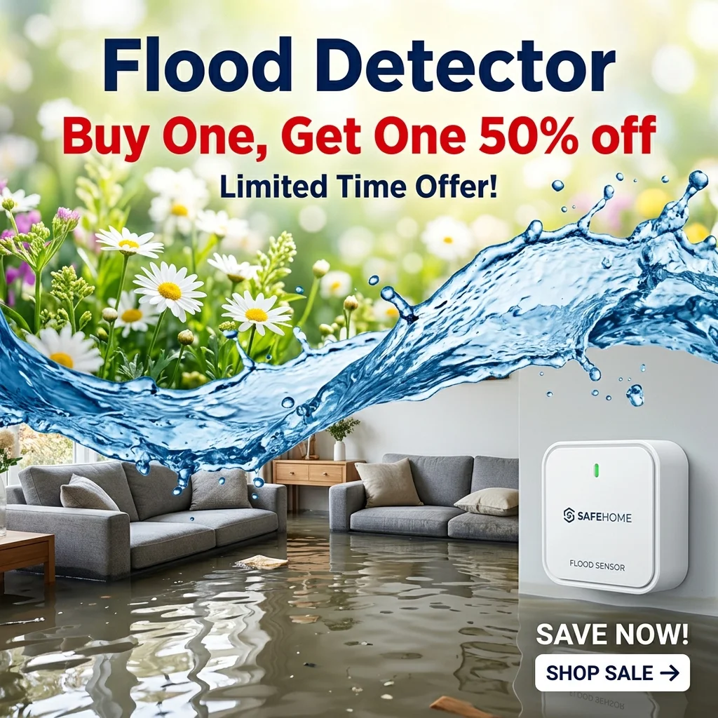 Flood Detector Buy One Get One 50% off spring promotion from AE Security