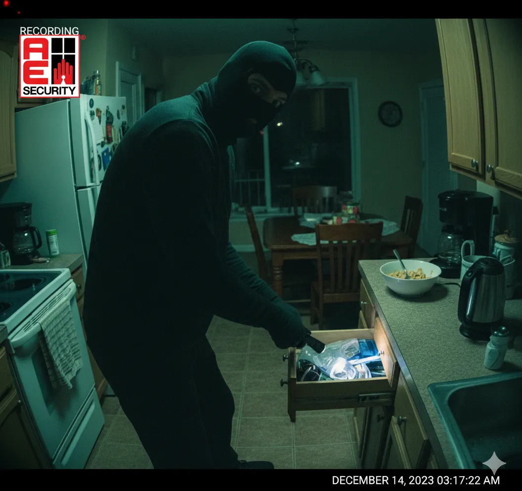 A masked home intruder caught on video alarm verification camera triggered a rapid response by police.