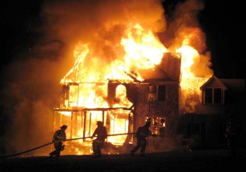 home on fire