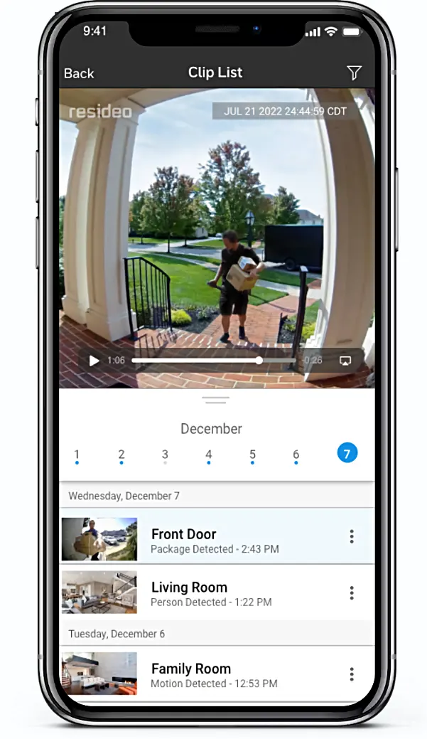 Doorbell video clip on iPhone