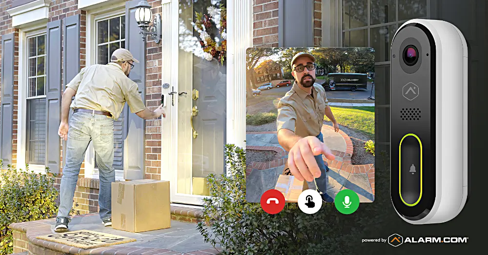 A delivery man at the door